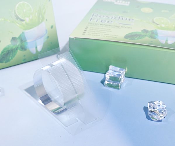 Bandes de blanchiment des dents sans résidus de gel à saveur de citron vert