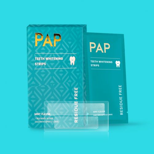 Bandes de blanchiment des dents PAP sans résidus