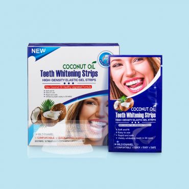 Bandes de gel de blanchiment des dents à l'huile de noix de coco